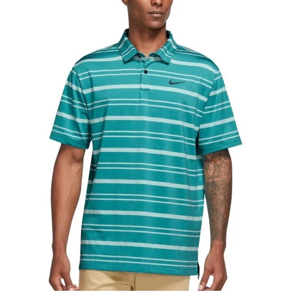Nike Men's Golf Shirt Striped Tour Dri Fit XL NEW 1042 - Picture 1 of 3